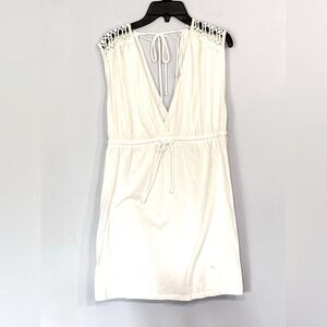 Converse | Women’s White Sleeveless Elastic Waist Swim Coverup Dress